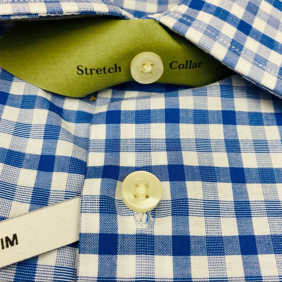 Mens Slim Fit Stretch L/S Button-Down Shirt 2XL - Picture 7 of 9